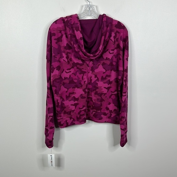 Tommy Hilfiger Sport Drop Shoulder Long Sleeve Camouflage V-Back Cutout Hoodie S - Picture 6 of 8